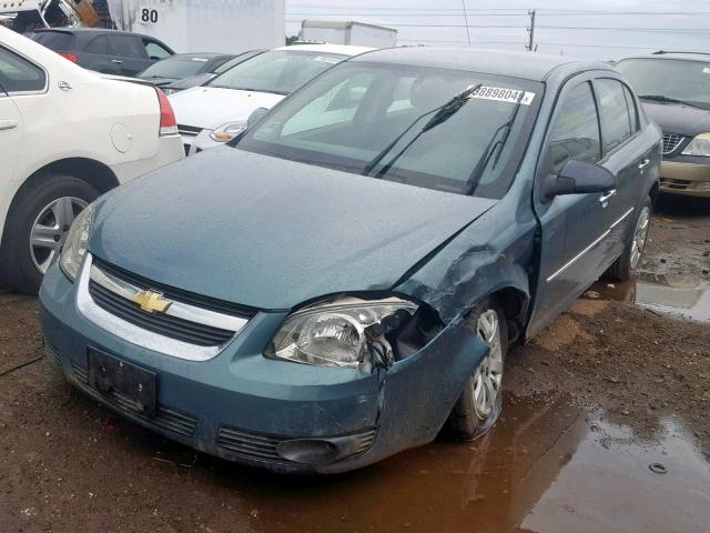 1G1AT58H697185977 - 2009 CHEVROLET COBALT LT GREEN photo 2