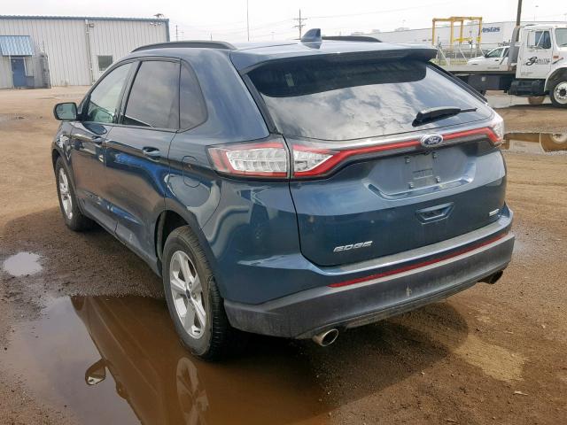 2FMPK4G95GBC53288 - 2016 FORD EDGE SE BLUE photo 3