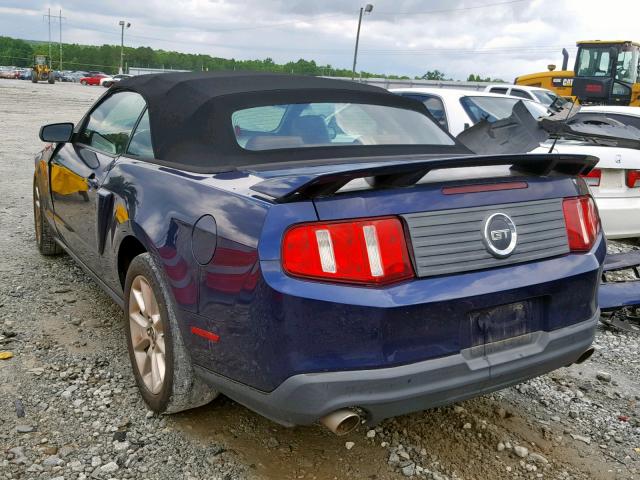 1ZVBP8FH5A5166306 - 2010 FORD MUSTANG GT BLUE photo 3