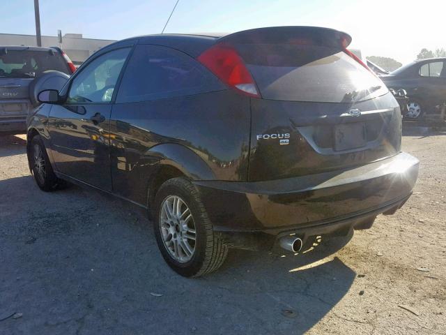 1FAFP31N07W271316 - 2007 FORD FOCUS ZX3 BLACK photo 3