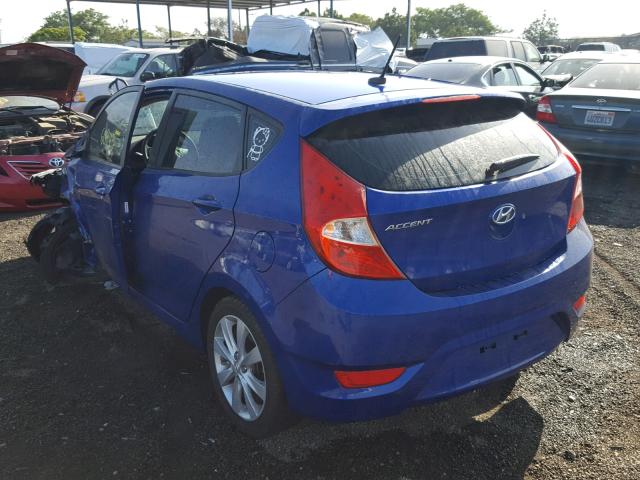 KMHCU5AE5DU065140 - 2013 HYUNDAI ACCENT GLS BLUE photo 3