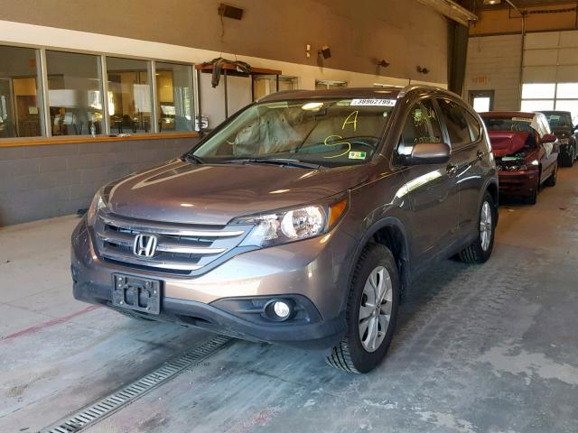 2HKRM3H76EH533284 - 2014 HONDA CR-V EXL GRAY photo 2