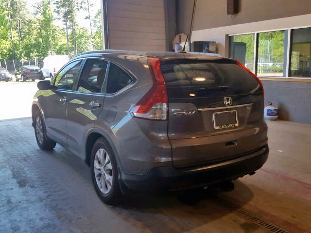 2HKRM3H76EH533284 - 2014 HONDA CR-V EXL GRAY photo 3