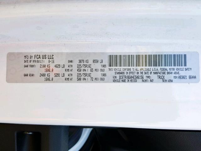 3C6TRVBG0HE506156 - 2017 RAM PROMASTER 白色 照片 10