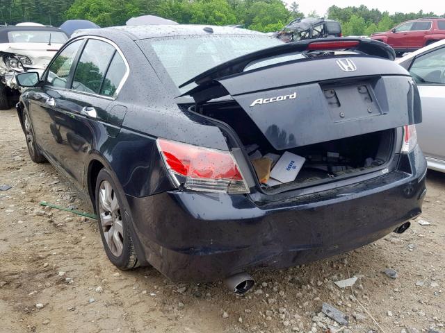 1HGCP36818A006419 - 2008 HONDA ACCORD EXL BLACK photo 3