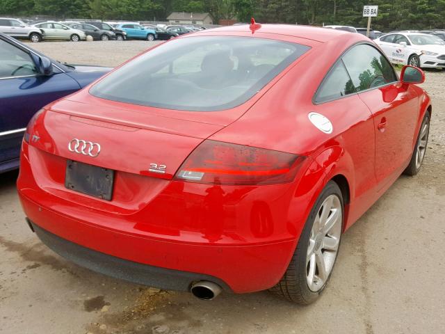 TRUDD38J681002643 - 2008 AUDI TT 3.2 QUA RED photo 4