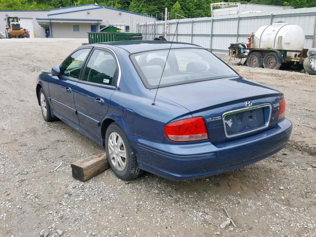 KMHWF25H53A861980 - 2003 HYUNDAI SONATA GL BLUE photo 3