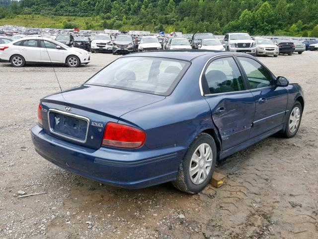 KMHWF25H53A861980 - 2003 HYUNDAI SONATA GL BLUE photo 4