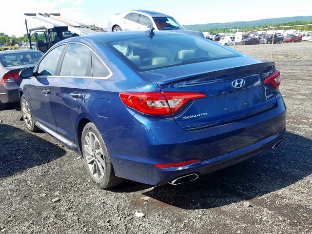 5NPE34AF3GH283465 - 2016 HYUNDAI SONATA SPO BLUE photo 3