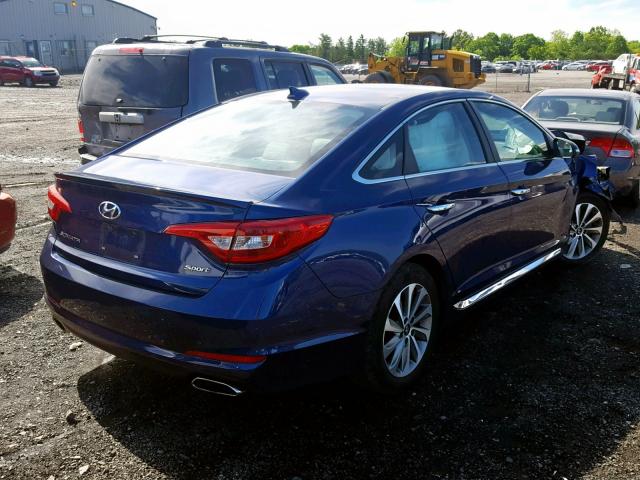 5NPE34AF3GH283465 - 2016 HYUNDAI SONATA SPO BLUE photo 4