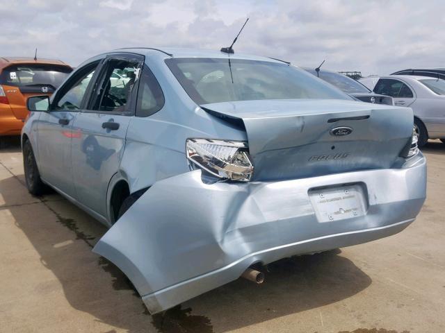 1FAHP34N88W244872 - 2008 FORD FOCUS S/SE BLUE photo 3