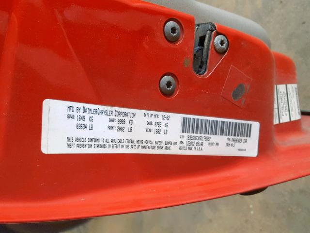 1B3ES26C03D178597 - 2003 DODGE NEON SE RED photo 10