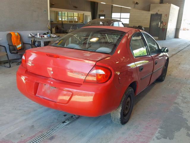 1B3ES26C03D178597 - 2003 DODGE NEON SE RED photo 4