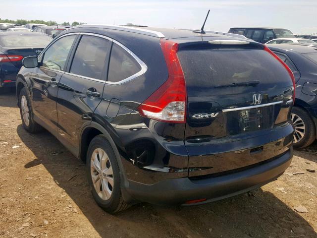 5J6RM4H72DL006434 - 2013 HONDA CR-V EXL BLACK photo 3