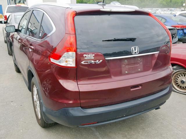 5J6RM3H70DL006894 - 2013 HONDA CR-V EXL BURGUNDY photo 3