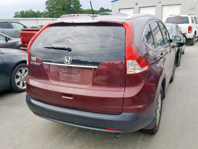 5J6RM3H70DL006894 - 2013 HONDA CR-V EXL BURGUNDY photo 4