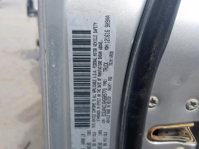 3C6UR4CL6HG605773 - 2017 RAM 2500 ST SILVER photo 10