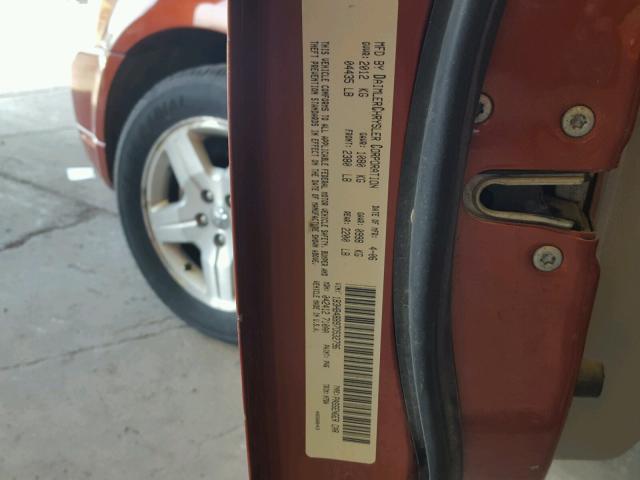 1B3HB48B97D532796 - 2007 DODGE CALIBER SX ORANGE photo 10