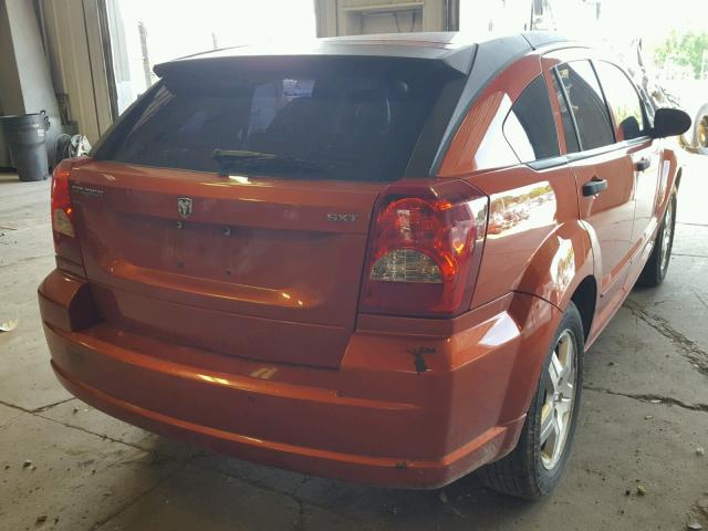 1B3HB48B97D532796 - 2007 DODGE CALIBER SX ORANGE photo 4