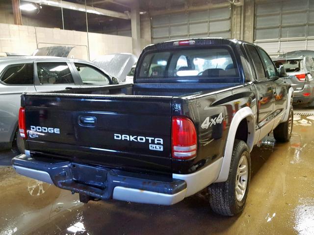 1D7HG48N23S363162 - 2003 DODGE DAKOTA QUA BLACK photo 4