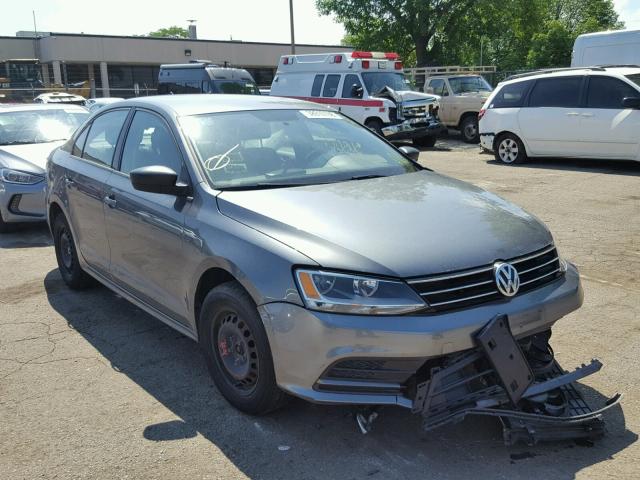 3VW2K7AJ9FM277347 - 2015 VOLKSWAGEN JETTA BASE GRAY photo 1