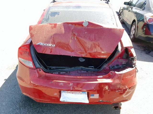 1HGCS1B32BA006109 - 2011 HONDA ACCORD LX- RED photo 9