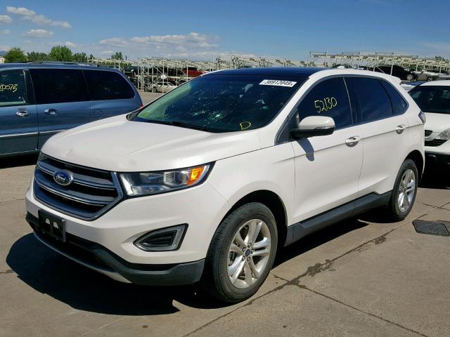 2FMTK4J89FBB77765 - 2015 FORD EDGE SEL WHITE photo 2