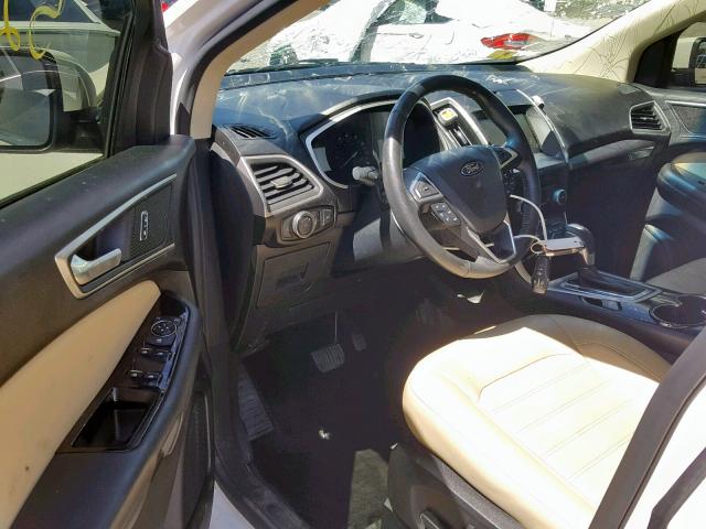 2FMTK4J89FBB77765 - 2015 FORD EDGE SEL WHITE photo 9