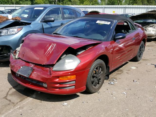 4A3AE45G11E024571 - 2001 MITSUBISHI ECLIPSE SP RED photo 2