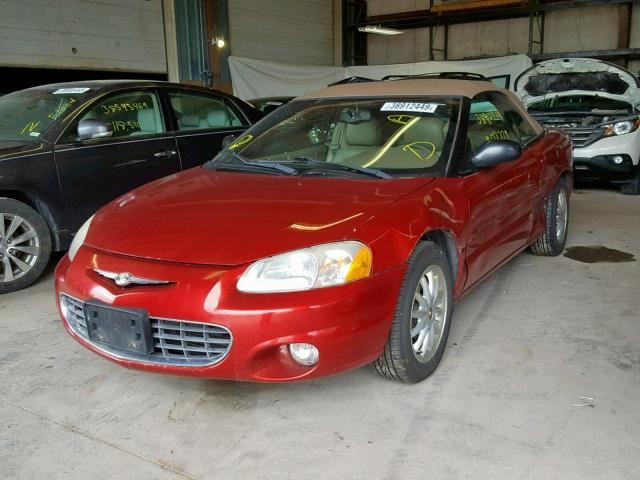 1C3EL55T13N525240 - 2003 CHRYSLER SEBRING LX RED photo 2