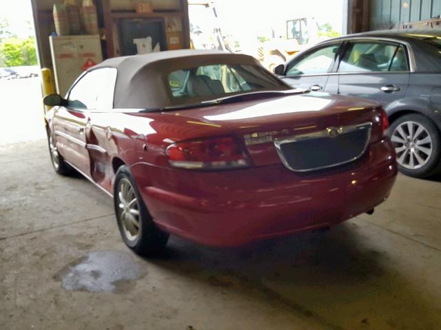 1C3EL55T13N525240 - 2003 CHRYSLER SEBRING LX RED photo 3