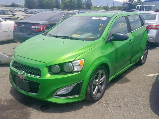 1G1JG6SB7F4115089 - 2015 CHEVROLET SONIC RS GREEN photo 2