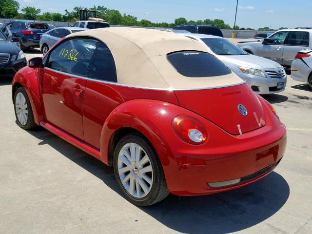 3VWRF31Y18M400179 - 2008 VOLKSWAGEN NEW BEETLE წითელი ფოტო 3