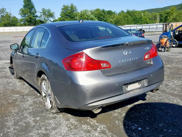 JN1CV6AR3DM767664 - 2013 INFINITI G37 GRAY photo 3