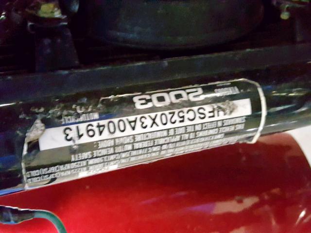 1HFSC520X3A004913 - 2003 HONDA VT1300 S BURGUNDY photo 10