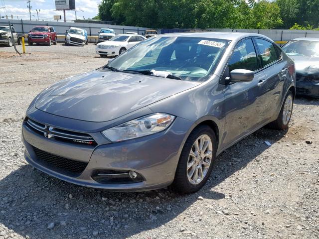 1C3CDFCH4DD202607 - 2013 DODGE DART LIMIT GRAY photo 2