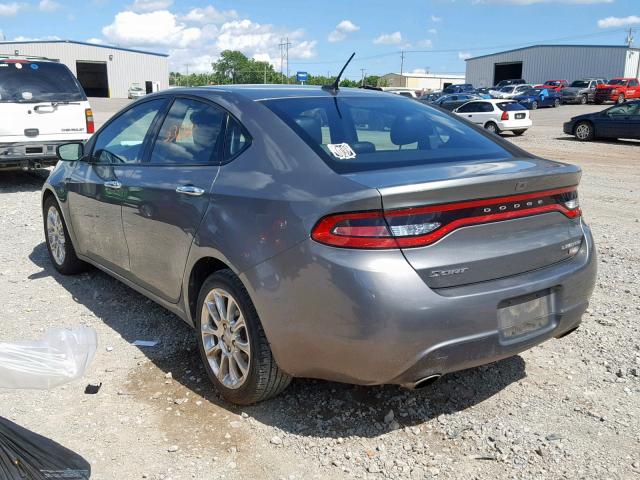 1C3CDFCH4DD202607 - 2013 DODGE DART LIMIT GRAY photo 3