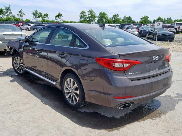 5NPE34AF4FH094192 - 2015 HYUNDAI SONATA SPO BROWN photo 3