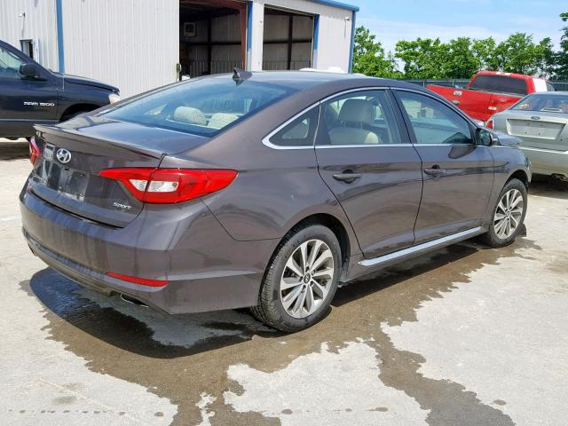 5NPE34AF4FH094192 - 2015 HYUNDAI SONATA SPO BROWN photo 4