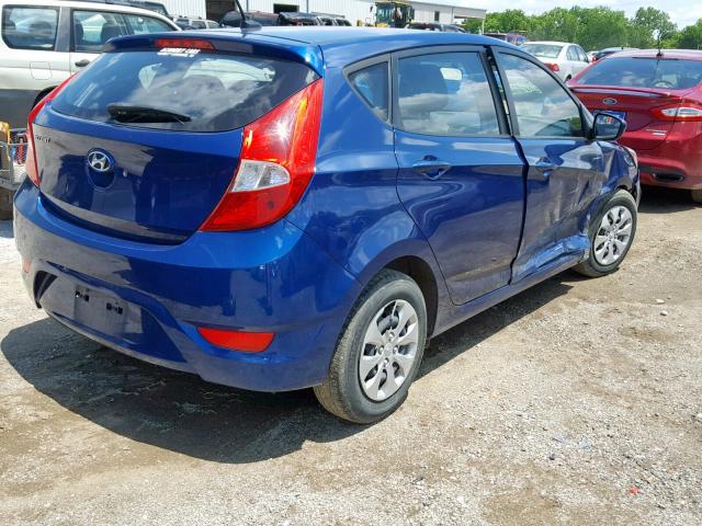 KMHCT5AE6GU242396 - 2016 HYUNDAI ACCENT SE BLUE photo 4