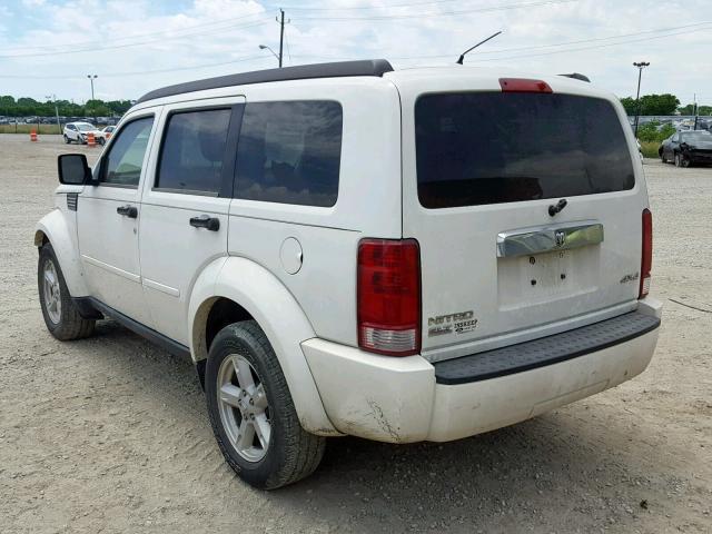 1D8GU58K57W613553 - 2007 DODGE NITRO SLT WHITE photo 3