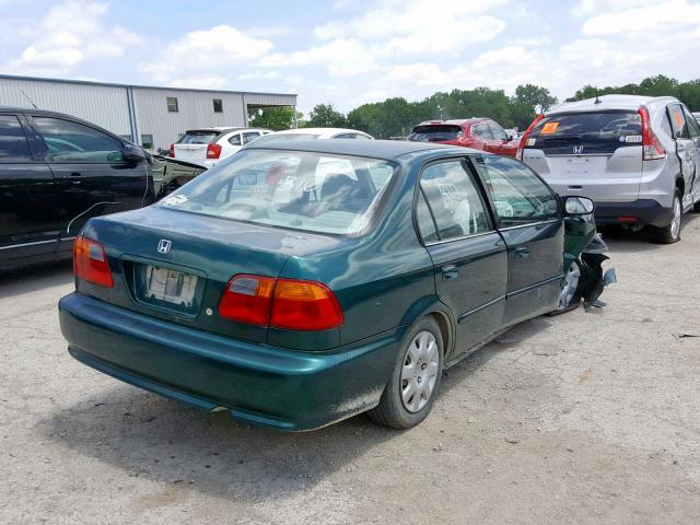 2HGEJ6619YH601809 - 2000 HONDA CIVIC BASE GREEN photo 4