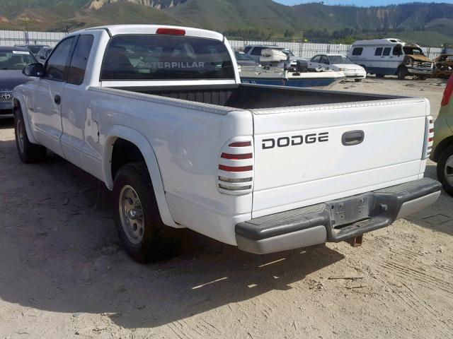 1B7GL23X0VS286843 - 1997 DODGE DAKOTA WHITE photo 3