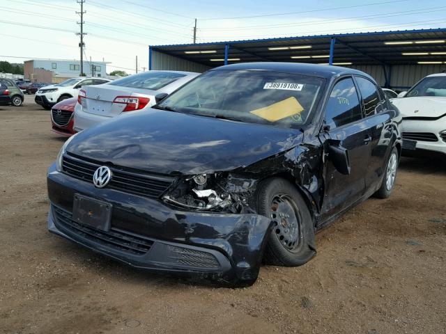 3VW2K7AJ6EM376951 - 2014 VOLKSWAGEN JETTA BASE BLACK photo 2