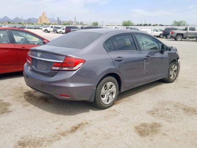 19XFB2F59FE009640 - 2015 HONDA CIVIC LX GRAY photo 4