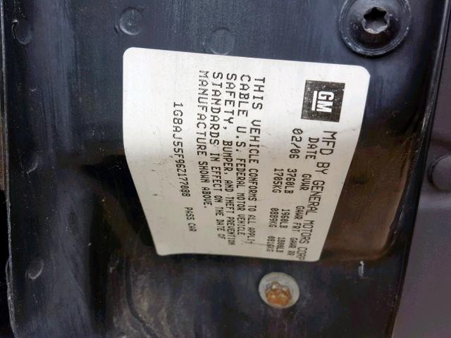 1G8AJ55F96Z177088 - 2006 SATURN ION LEVEL SILVER photo 10