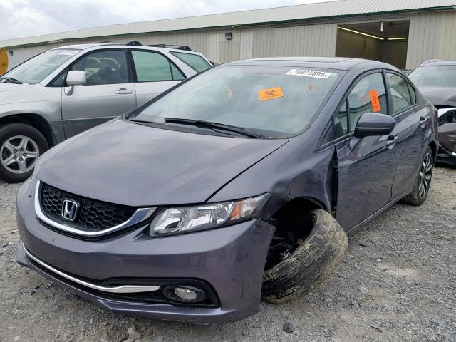 2HGFB2F90FH503507 - 2015 HONDA CIVIC EXL GRAY photo 2