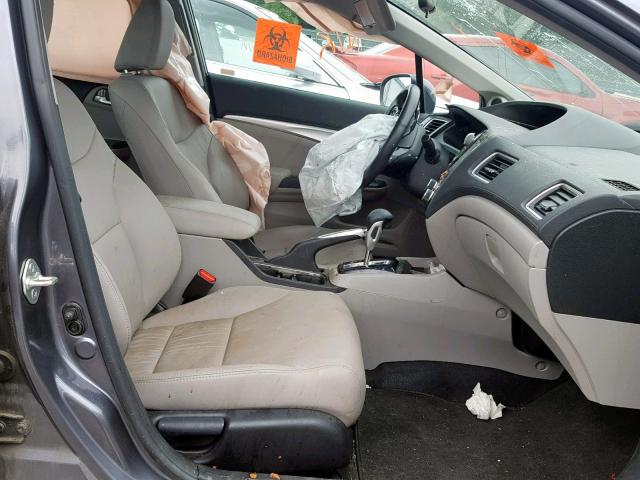 2HGFB2F90FH503507 - 2015 HONDA CIVIC EXL GRAY photo 5