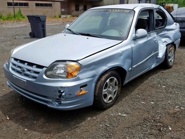 KMHCG35C23U237711 - 2003 HYUNDAI ACCENT GL BLUE photo 2