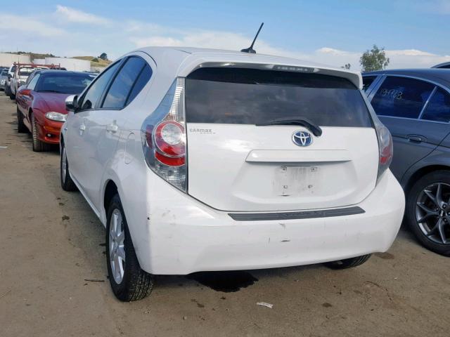 JTDKDTB3XD1035327 - 2013 TOYOTA PRIUS C WHITE photo 3